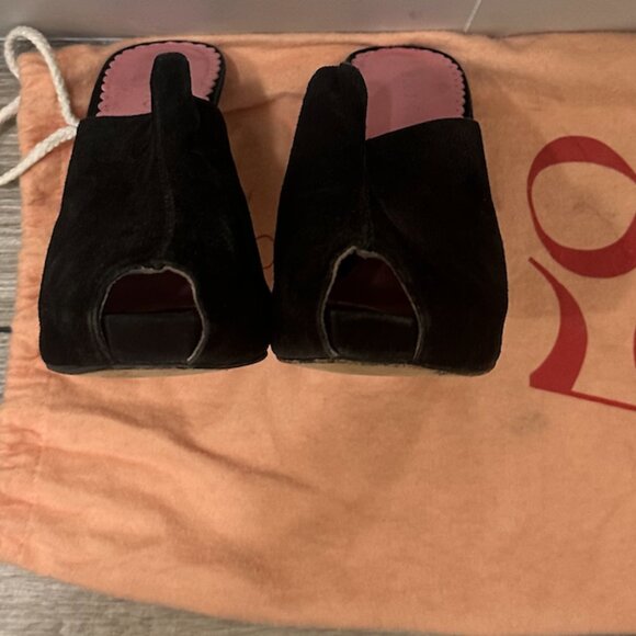 Suede Peep-toe Slides - Picture 3 of 3